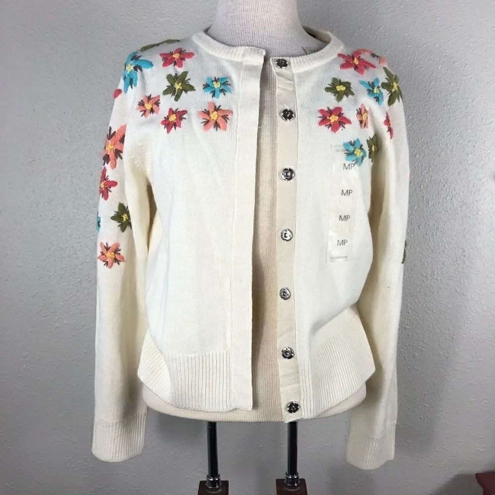 NWT Liz Claiborne Romantica Floral Cardigan Size M